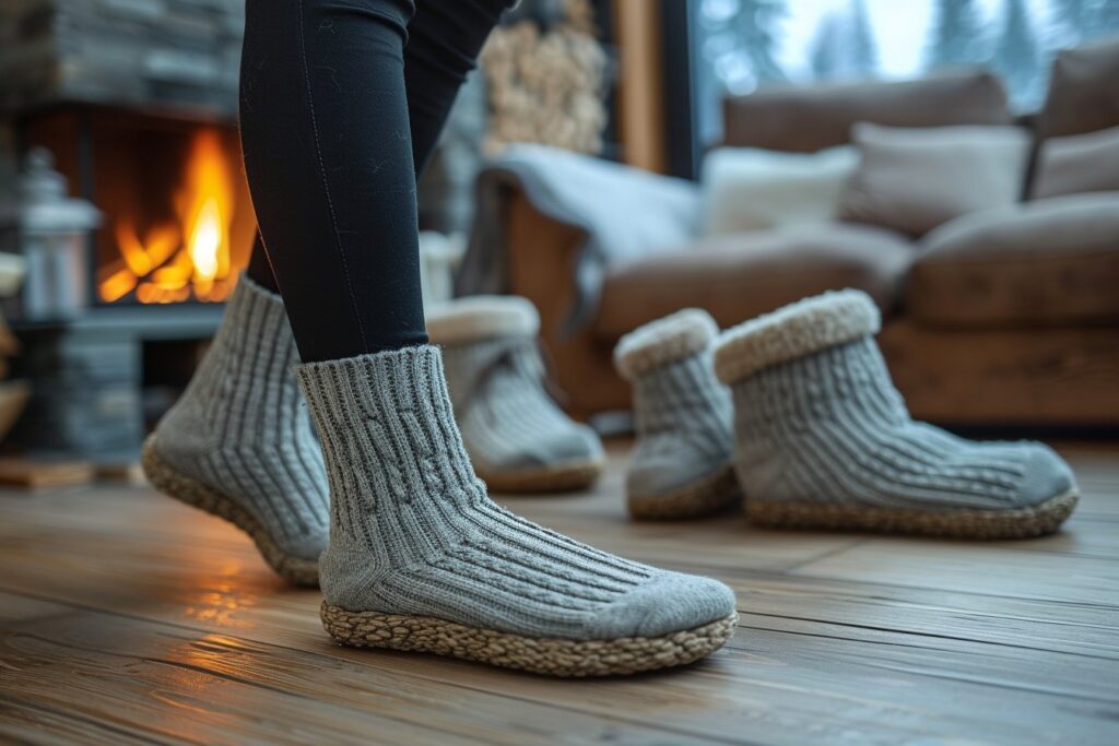 Comparatif entre les chaussettes antidérapantes et les chaussons classiques