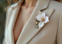 Broche florale et tailleur structuré : l’équilibre parfait entre douceur et puissance
