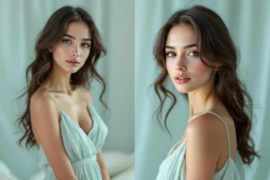 Avant/après : une robe vert d’eau et un relooking bluffant