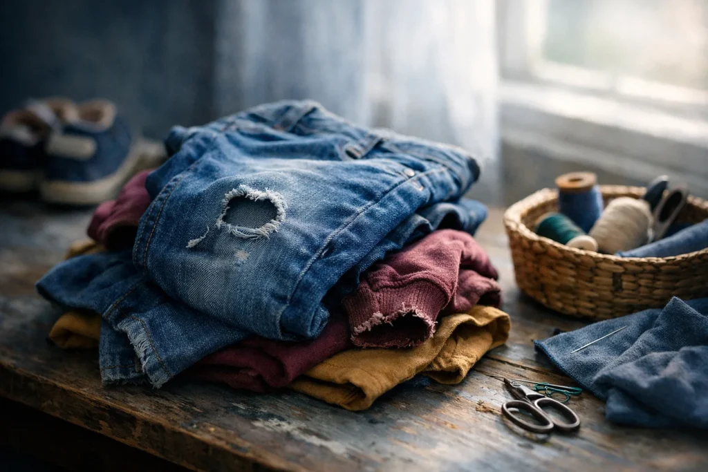 Les vêtements d&rsquo;enfant s&rsquo;usent aux genoux et aux poignets