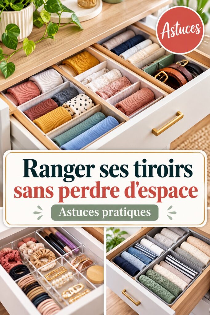 Un tiroir bien organisé avec des compartiments pour un rangement efficace.